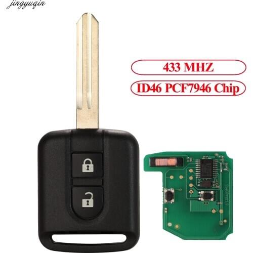 Jingyuqin Remote Control Car Key 433MHz ID46 PCF7946 For Nissan Elgrand X-TRAIL Qashqai Navara Micra Note NV200 5WK4876/818