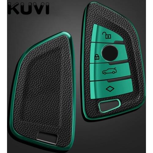 Leather+TPU Car Key Case Cover Shell Protector for BMW X1 X3 X4 X5 F15 X6 F16 G30 7 Series G11 F48 F39 520 525 f30 Styling
