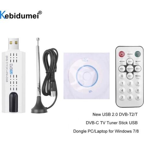 Digital Satellite USB 2.0 DVB T2 TV Stick Tuner with Antenna Remote HD TV Receiver For PC Laptop with Remote Control TV Stick