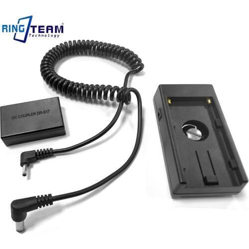 NP-F970 F750 Battery Holder Mount Plate with DRE17 DC Coupler for Canon EOS M3 M5 EOS-M3 M6 EOS-M5 EOS-M6 Cameras