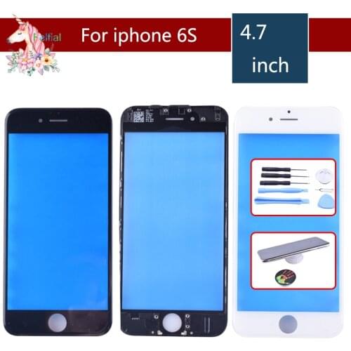 For iPhone 6S Touch Screen Digitizer Lens Front glass LCD panel with frame bezel for iphone6S LCD External GLASS Replacement