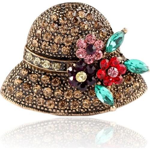 European and American fashion hot clothing creative crystal hat brooches wholesale