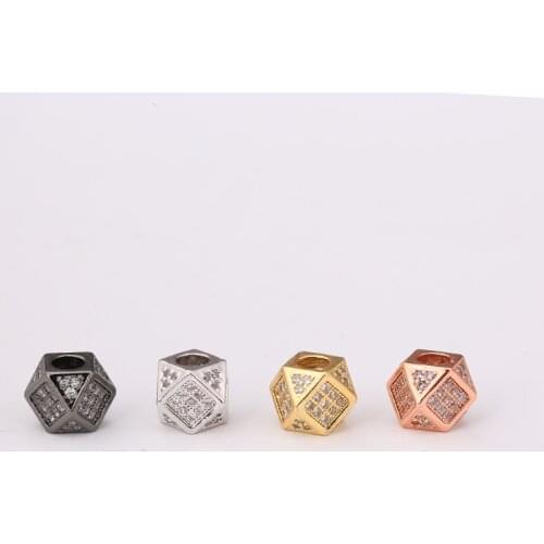 KANGKANG 2018 Hot Selling pave CZ 4 color Polygon Jewelry Accessories de bijoux Smykker