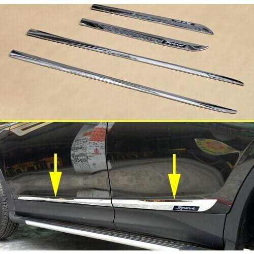 Chrome Door Body Side Molding Strips Trims For Toyota RAV4 2013-2018 Accessories