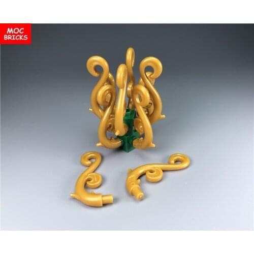 20pcs/lot MOC Bricks Plant Stem Curved with 2 Thorns and 2 Swirls fit with 28870 Building Block Toys for children Xmas