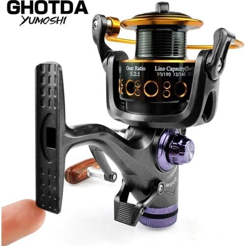 Reel Fishing 5.2:1/5.0:1 High Speed Metal Spool Dual Brake System Spinning Reel Saltwater Brake Reel