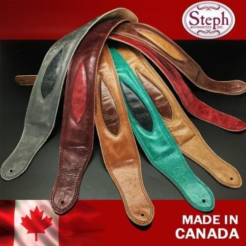 Steph Handmade GT-2210 Soft Pad Genuine Leather Guitar Strap, 8 Colors Available