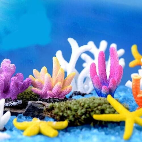 Colorful Resin Aquarium Artificial Coral Reef Decoration Fish Tank Coral Stone Landscape Ornament Aquarium Accessories 14 Styles