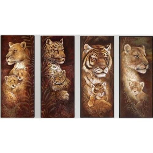 Round Animal Diamond Embroidery 5D DIY Diamond Painting Christmas Tigers And Giraffes Cross Stitch Full Rhinestone Mosaic