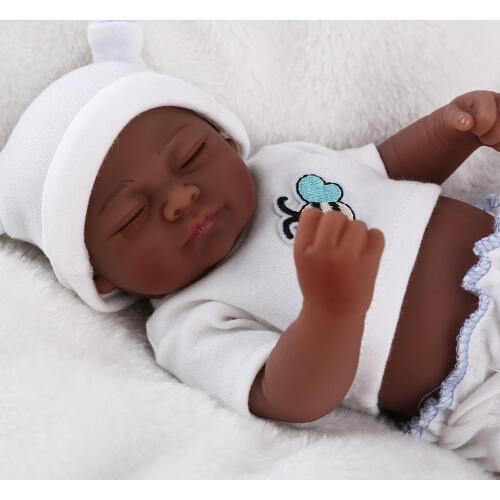 28/48/60 CM Full Body Silicone black bebe Reborn negra cuerpo completo silicona Fashion Doll babies child Dolls Toys gift