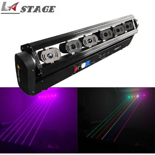 DJ Laser 6 Eyes Bar Light Fat Beam Laser RGB 500mw DMX Moving Head Beam Laser Light
