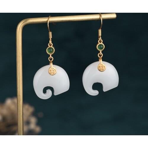 Retro Cute Elephant Earrings for Women Elegant Palace Vintage Earrings 2021 Trend Dating Earring Animal Jewelry Friends Gift M4