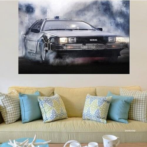 Modular Pictures Canvas 1985 DeLorean DMC Back to the Future Wall Art Paintings Printed Poster Living Room Home Decoration Frame