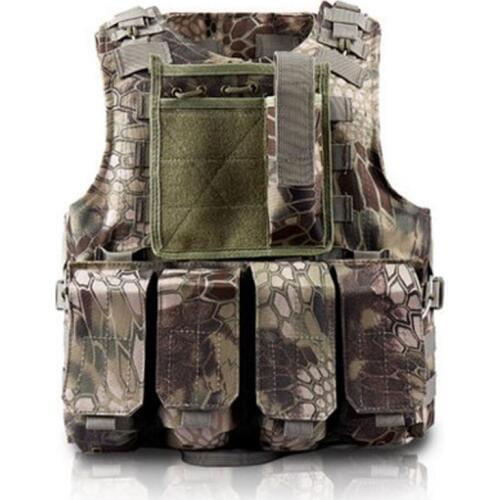 New Camouflage Hunting Military Tactical Vest Wargame Body Molle Armor Hunting Vest Cs Outdoor Jungle Equipment Vest With 4 Bag
