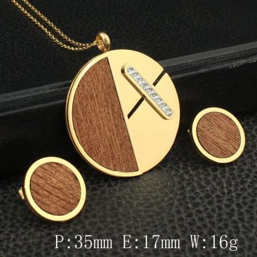 New Style Gold Colors Stainless Steel Jewelry Necklace Stud Earrings Sets Supernova Sales for Women SEDZEEBC