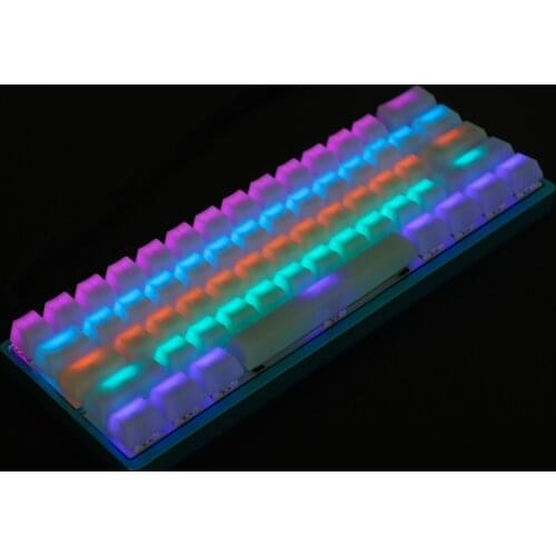 1.5mm ABS 108 87 61 ANSI ISO Blank Milk Fog OEM Profile Shine Through Keycap For MX Mechanical Keyboard RGB GK61 Womier 66