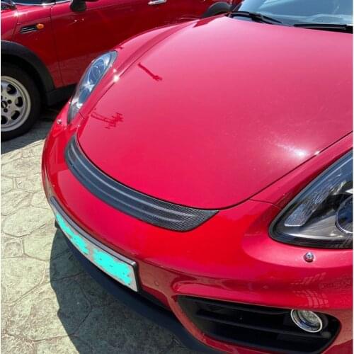 Carbon Fiber Front Bumper Grill Trim Cover fit for Porsche 981 cayman boxster 2010-2014 Air Vent Exterior Decoration Sticker