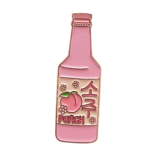 Peach Soju Enamel pin Cute funny accessory for bags or jackets