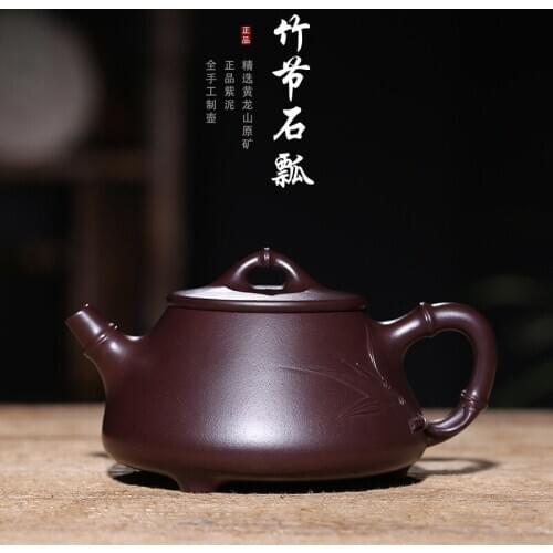 Ore in bamboo mud stone a gourd ladle pot of old purple clay teapot manufacturer undertakes to adopt source treasure