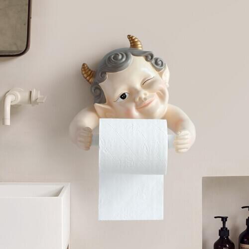 Fairy wall Figurine tissue roll paper holder Toilet Kitchen Wall décor tissue box holder Wall Mount Toilet Paper Dispenser