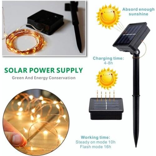 LED Solar Light Waterproof Fairy Lights Garden Garland Outdoor Lamp String Lights For Holiday Christmas Party 5Z