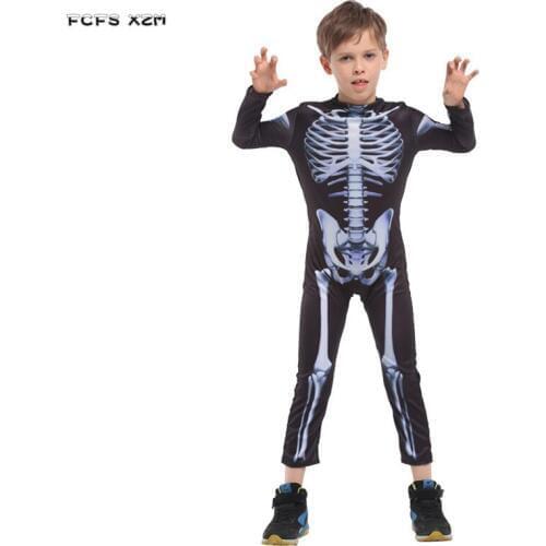 Halloween Skeleton Costumes for Children kids fetish Terror Cosplays Purim Carnival Easter Masquerade masked Party tricky dress