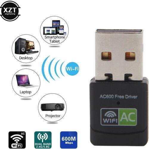 Free Driver USB Wifi Adapter 600Mbps Wi fi Dongle 5Ghz Antenna USB Ethernet PC Lan AC Wifi Receiver Wireless Network Card