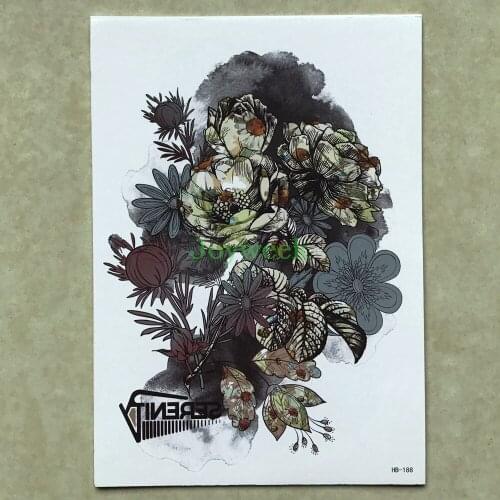 Waterproof Temporary Tattoo Sticker large chinese ink flowers tatto stickers flash tatoo fake tattoos for women men