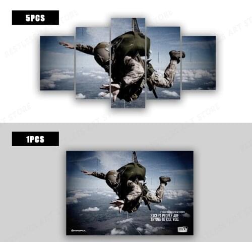 Skydiving war Airborne soldier military artwork living room home wall art decor Canvas poster
