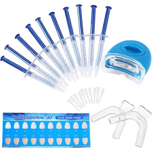10/6/4/3pc Teeth whitening 44% Peroxide Dental Bleaching System Gel Kit Bright Teeth Whitener Dental Equipment with Led lights