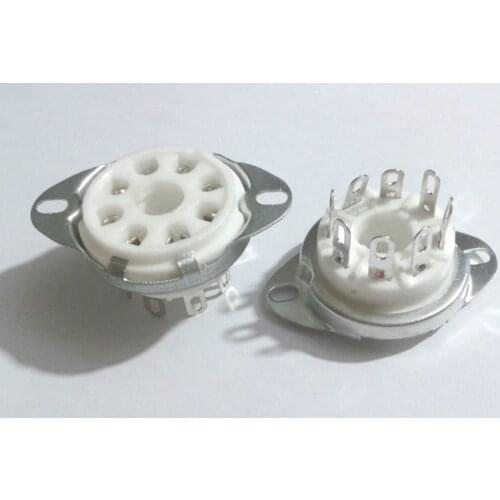 Free shipping 10pcs 8pin Ceramic vacuum tube socket top mount octal valve base adapter