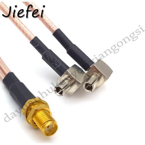 20-50pcs 15cm 20cm Y Type SMA Female To 2 x TS9 Male Plug Splitter Combined Pigtail Cable RG316