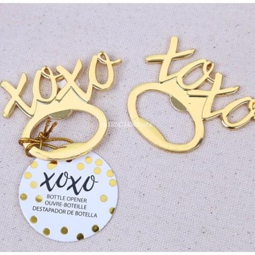 50pcs Golden XO Beer Opener Advertising Promotion Metal Wine Bottle Openers