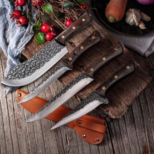5Cr15 Stainless Steel Boning Knife Forged Butcher Utility Slaughter Boning Knives Set Handmade Forged Boning Knife For Fish Pork