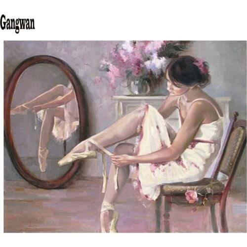 5D Diy Diamond Painting Full resin square Round Drill Diamond Embroidery sale girl ballet dancer 3d painting by numbers decor