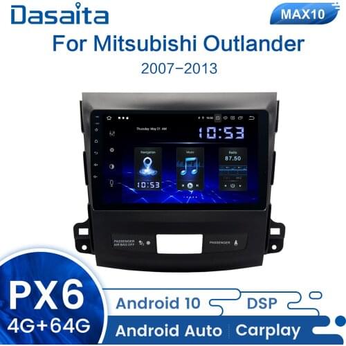 Dasaita 9" 1 Din Android 10 Car Radio for Mitsubishi Outlander 2008 2009 2010 2011 DSP 4G 64GB Carstereo Multimedia Video Player