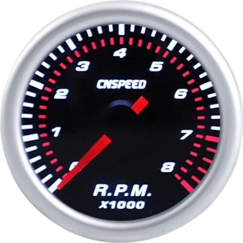 CNSPEED 2Inch 52mm Auto Car Tachometer Tacho Gauge 0-8000 RPM 12V Universal Car Motor White Led Meter Pointer RPM