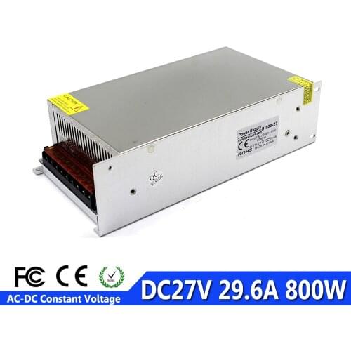 DC27V 29.6A 800W Power Supply Switch Driver Transformer AC110V 220V To DC 27V Power Source for CNC CCTV Stepper Motors Machine