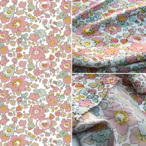 European brand new digital printing fabric, pink and green small floral, sewing fabric factory store is not out of stock