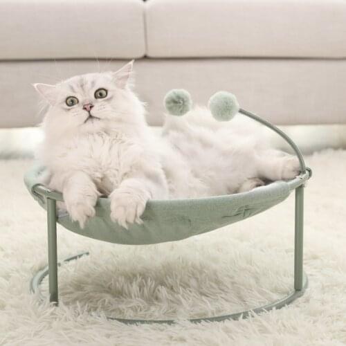 Pet Hammock Cats Beds Indoor Cat House Bed With Dangling Ball Kitten Lounger Cute Removable Window Lounger Cute Sleeping Product