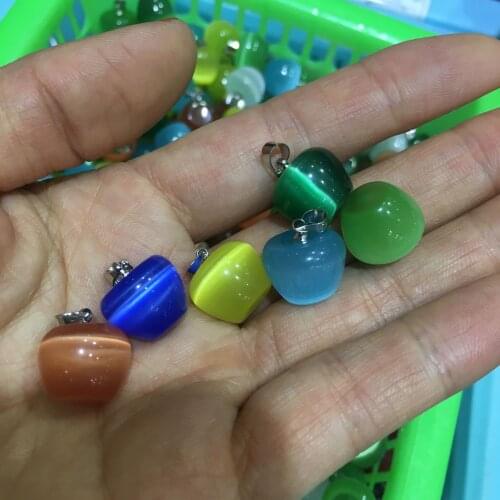 10mm Fashion Popular Opal Lovely Apple Pendant Necklace Women Jewelry Beautiful Leather Rope Clavicle Chain Christmas Gift