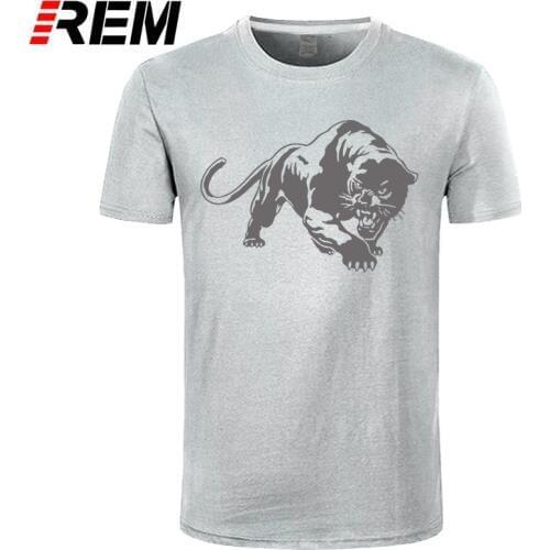 REM Boutique Men T-shirt Fiery Wild Panther Hunting T Shirts personality Short sleeves Tops Tee Fashion Brand Tshirt