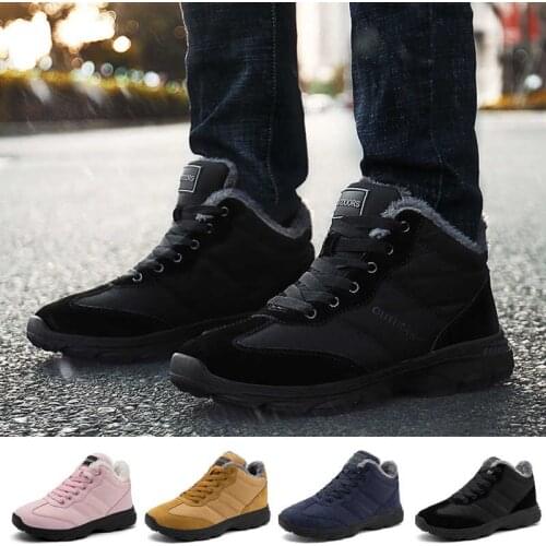 Mens Running Shoes High Top Flat Outdoor Sports Shoes Walking Keep Warm Lace Up Footwear Male Boots Winter Sneakers For Women