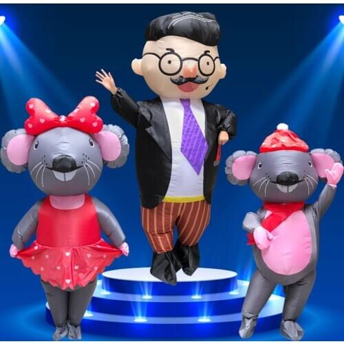 2020 New Inflatable Christmas Costume Handsome Boss Adult Full Body Unisex Cosplay Costumes Funny Blow Up Suit for Women Men