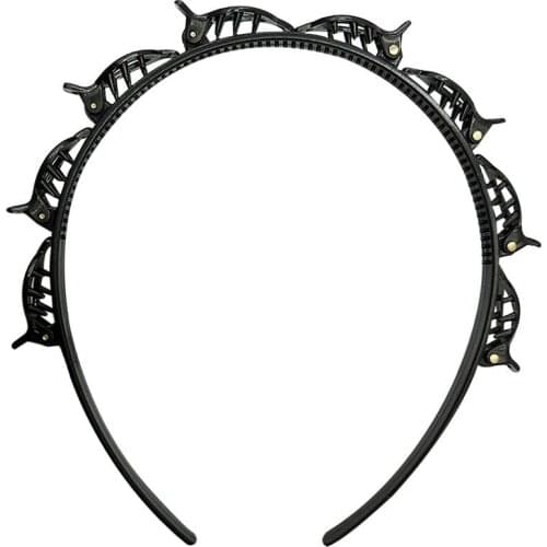 1PC DIY Black Brown Braider Hair Clip Burst Pin Hairdo Bring Hair Hoop Multi-storey Air Weave Head Hoop Styling Tools