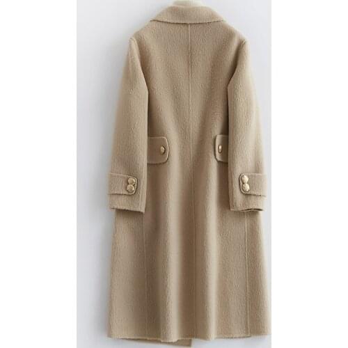 Real Wool Coat Female Alpaca Jacket Autumn Jacket Women Double Side Coats and Jackets Women Long Jacket MY4094