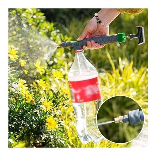 High Pressure Air Pump Manual Sprayer Adjustable Drink Bottle Spray Head Nozzle Garden Watering Tool Sprayer Agriculture JS22