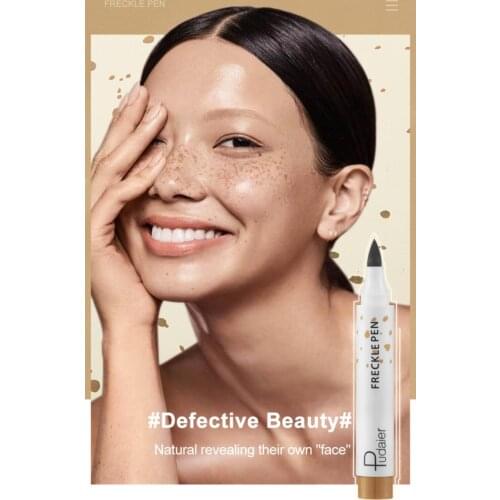 Pudaier Natural Freckle Pen Soft Brown Long Lasting Waterproof Dot Spot Pen Create Most Effortless Sunkissed Face Makeup TSLM2