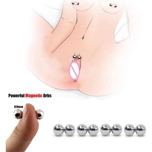 Adult Game 10mm Ultra Powerful Metal Orbs Vagina Clitoris Nipple Clamps Erotic Accessories BDSM Bondage Sex Toys For Women Man