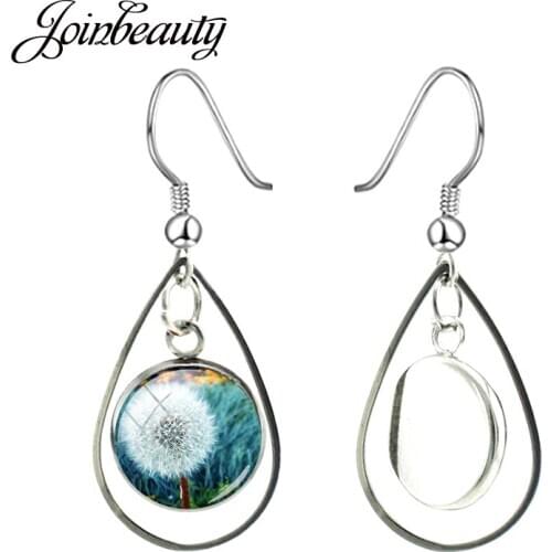 JOINBEAUTY Natural Plant Lovely White Dandelion Pendant Earrings Water Drop Shape Lucky Earrings For Lovers Gifts Souvenir DA10